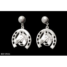 Brinco Ferradura Cavalo Prateado